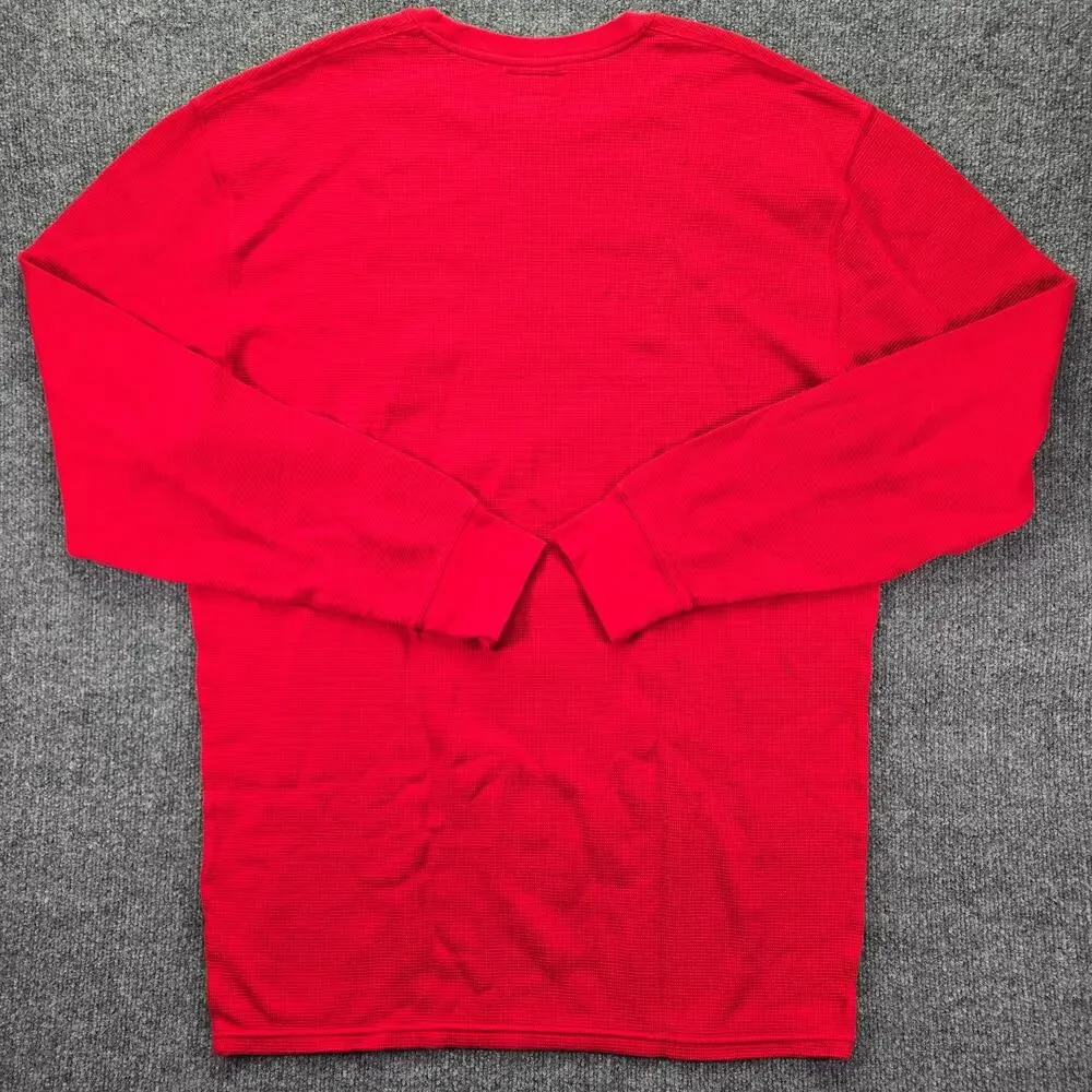 Polo Ralph Lauren Shirt Mens 2XT Tall Red Waffle Knit Long Sleeve Thermal Pony